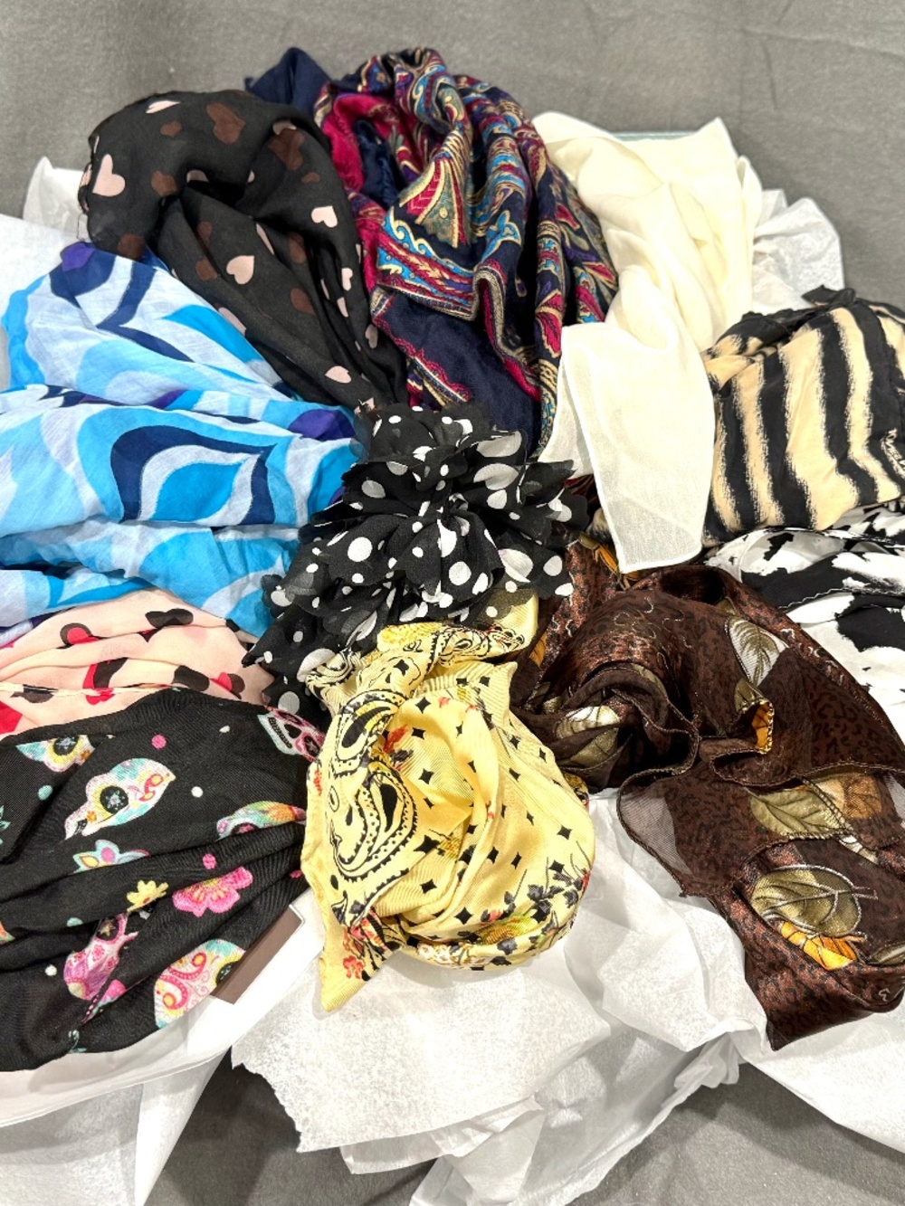 Women’s Scarf Lot Variety Box Silk Blend Anne Klein Jonathan Adler Vintage